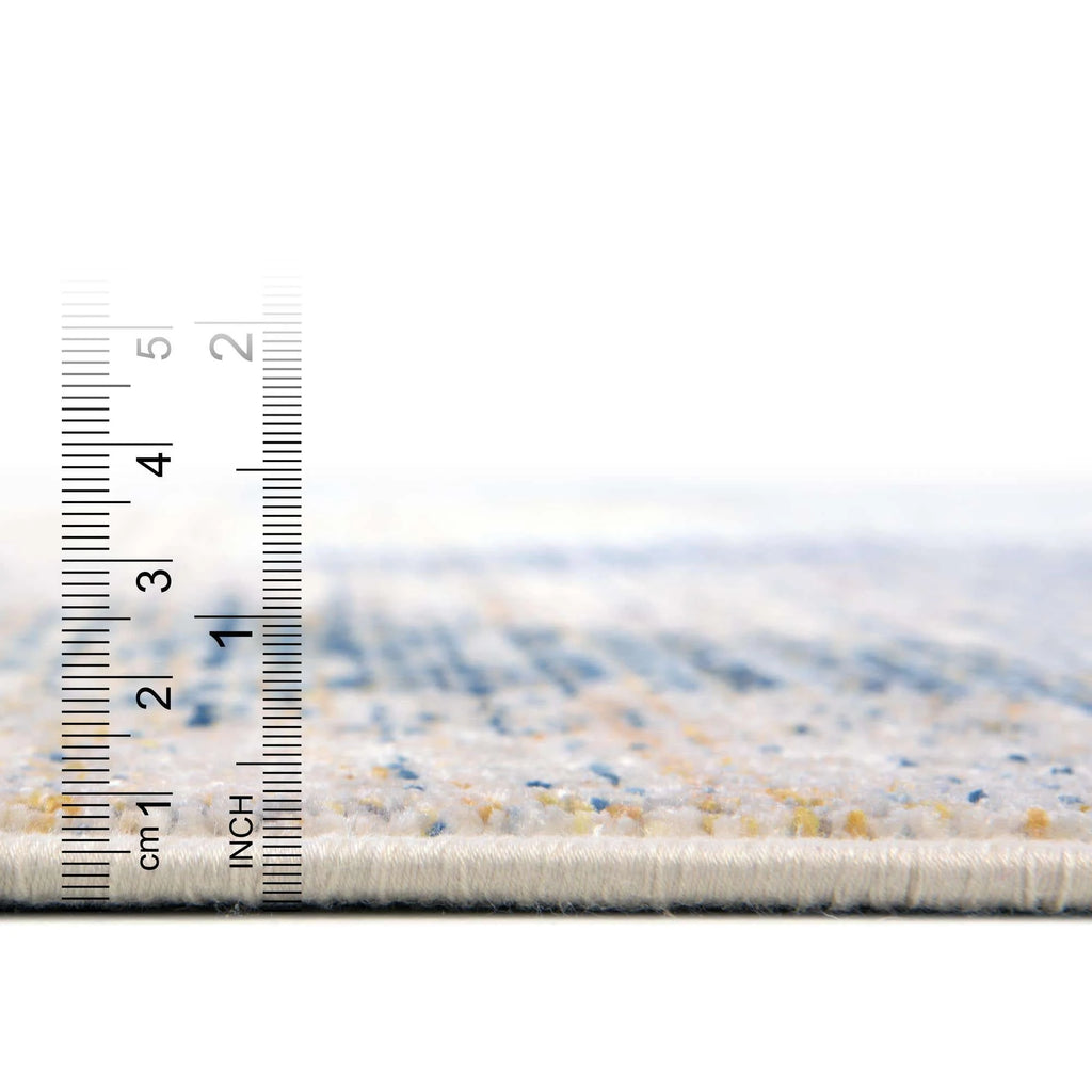 8 Ft Square Blue Ivory Medium Rug A2196