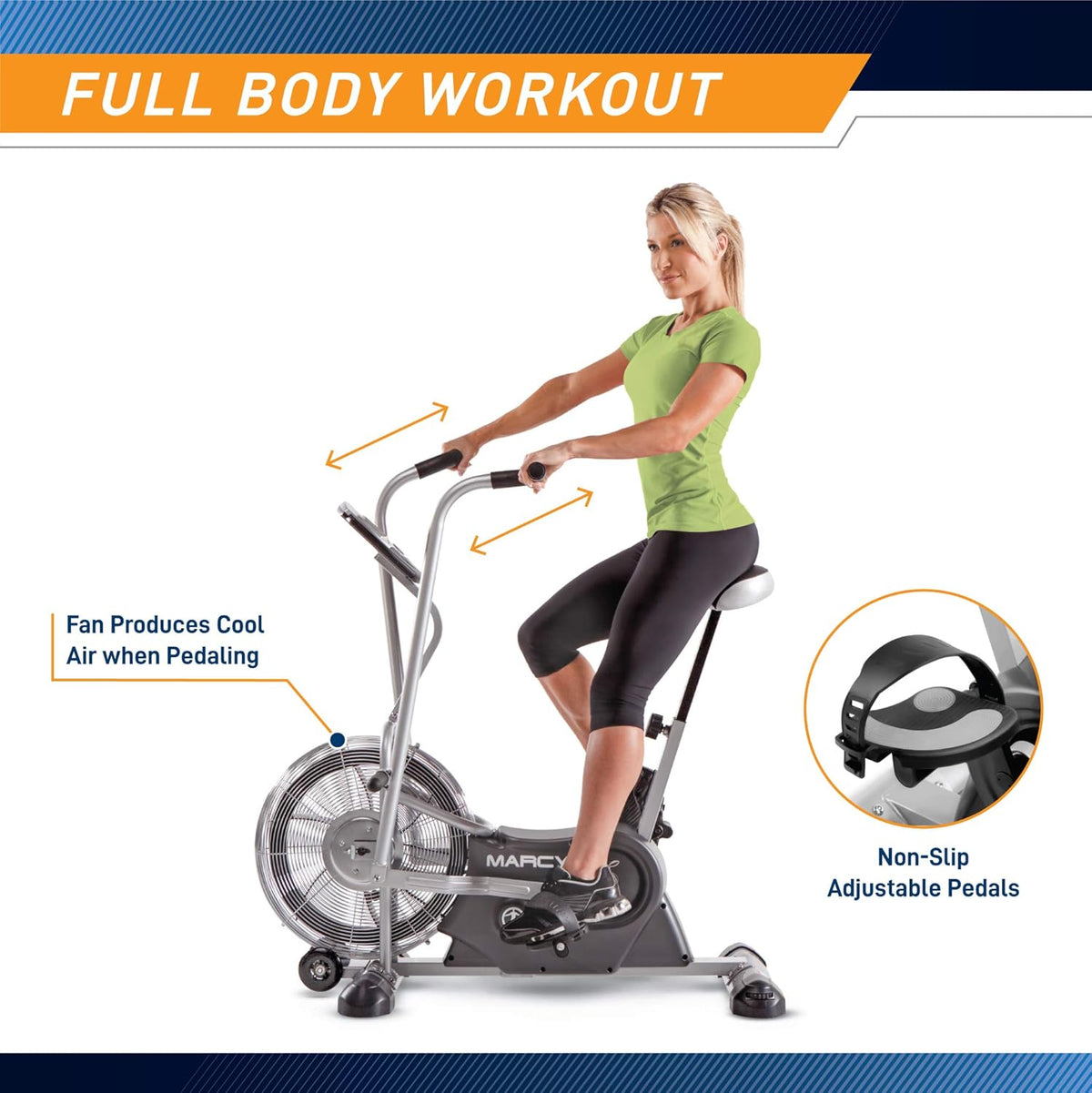 Black Exercise Upright Fan Bike K6802