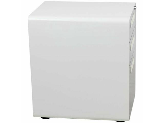 3 Drawer Mobile File Cabinet in White and Charcoal X538534