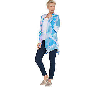 Knit Open Front Cardigan, Size Small, Riverside Blue I380312