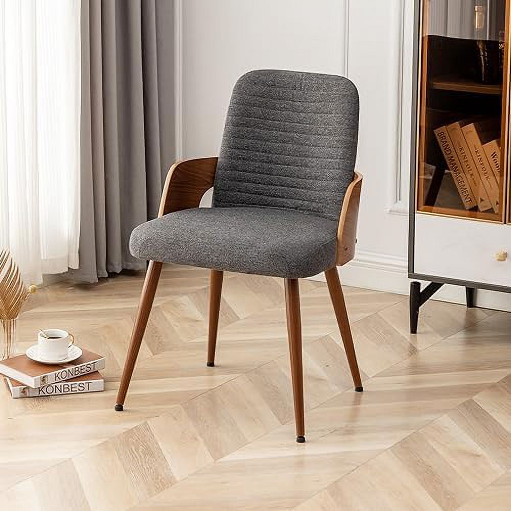 Dining Room Chairs Set of 2 Upholstered Faux Leather Metal Legs Armless I6256