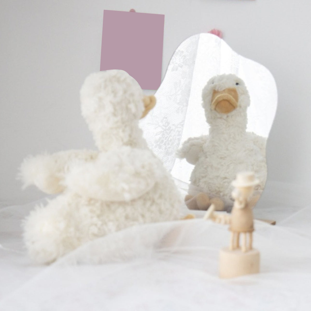 7.8in Fluffy Duck Plush Toy with PP Cotton Filling V555