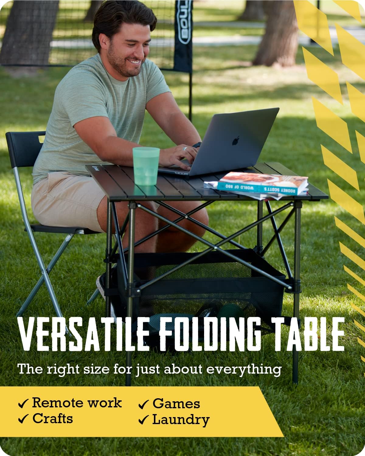 Aluminum Folding Camping Table with Carry Bag, 28in x 28in x 28in E40853