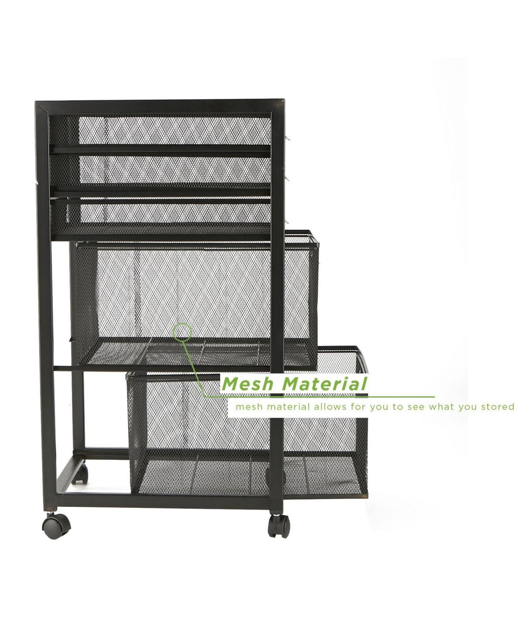 5-Tiered Drawer Storage Cart Black A50961