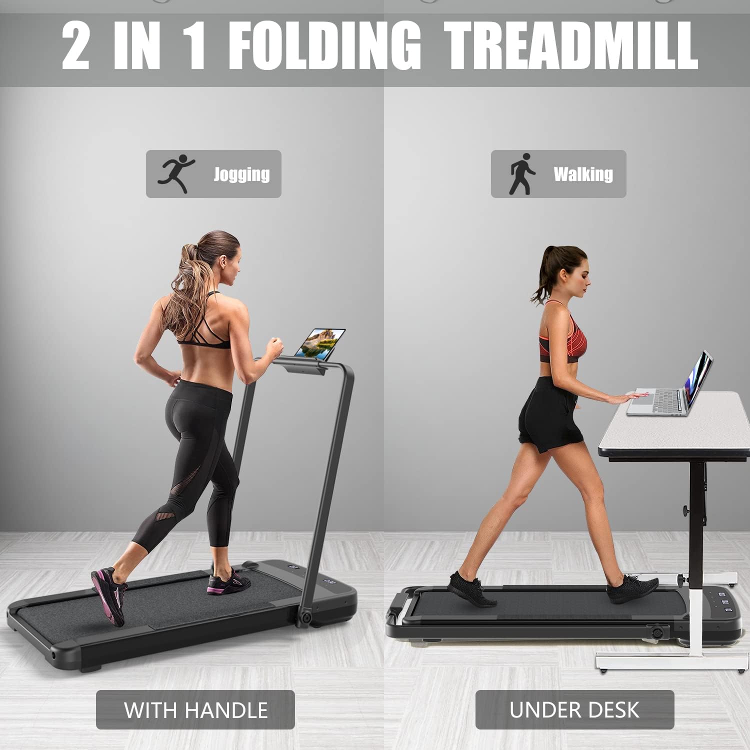 2 in 1 Folding Under Desk Treadmill with Remote Control L279379