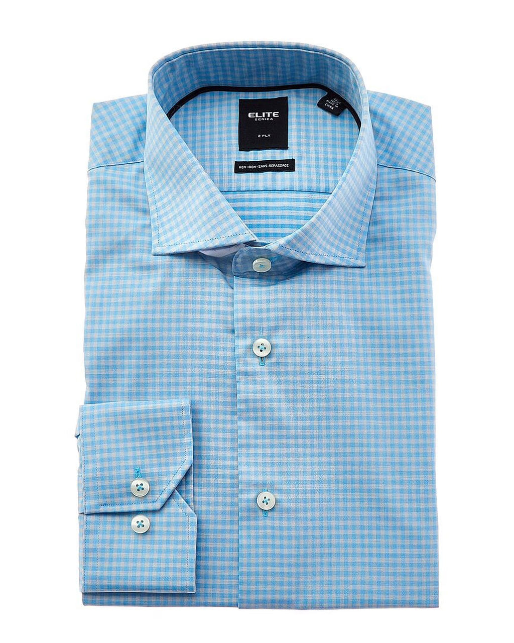 Blue Trim Fit Dress Shirt D988544