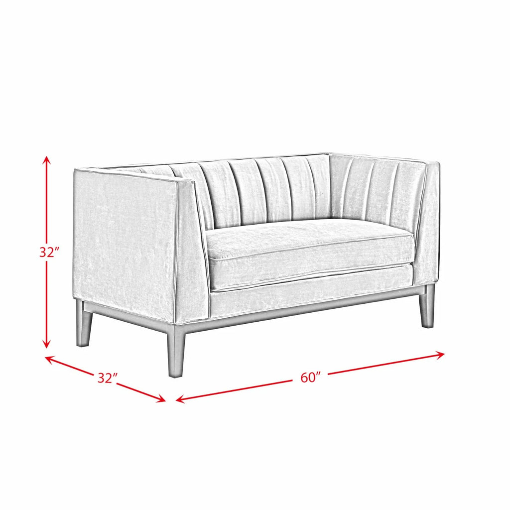 Light Grey Velvet Loveseat M3610
