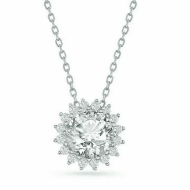 14K White Gold Lab Grown Diamond Pendant W504
