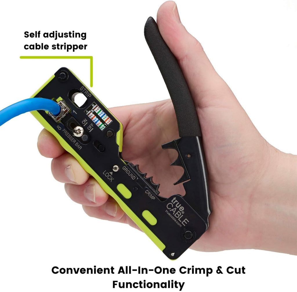 Crimp and Termination Tool for Cat5e, Cat6, Cat6A Ethernet RJ45 Connectors A8522