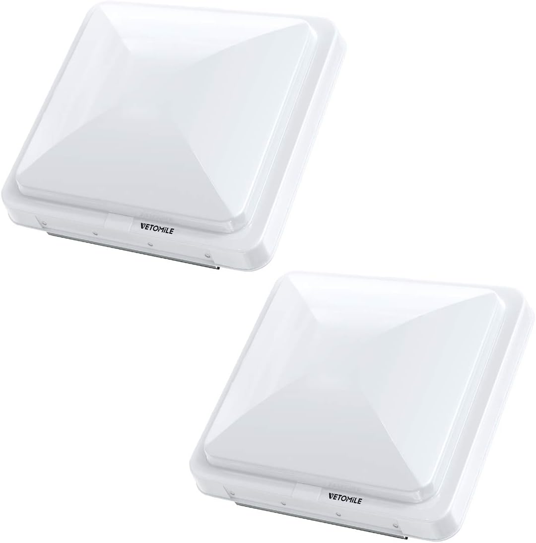 RV Roof Vent Lid Cover 14 inch White 2 Pack X76892