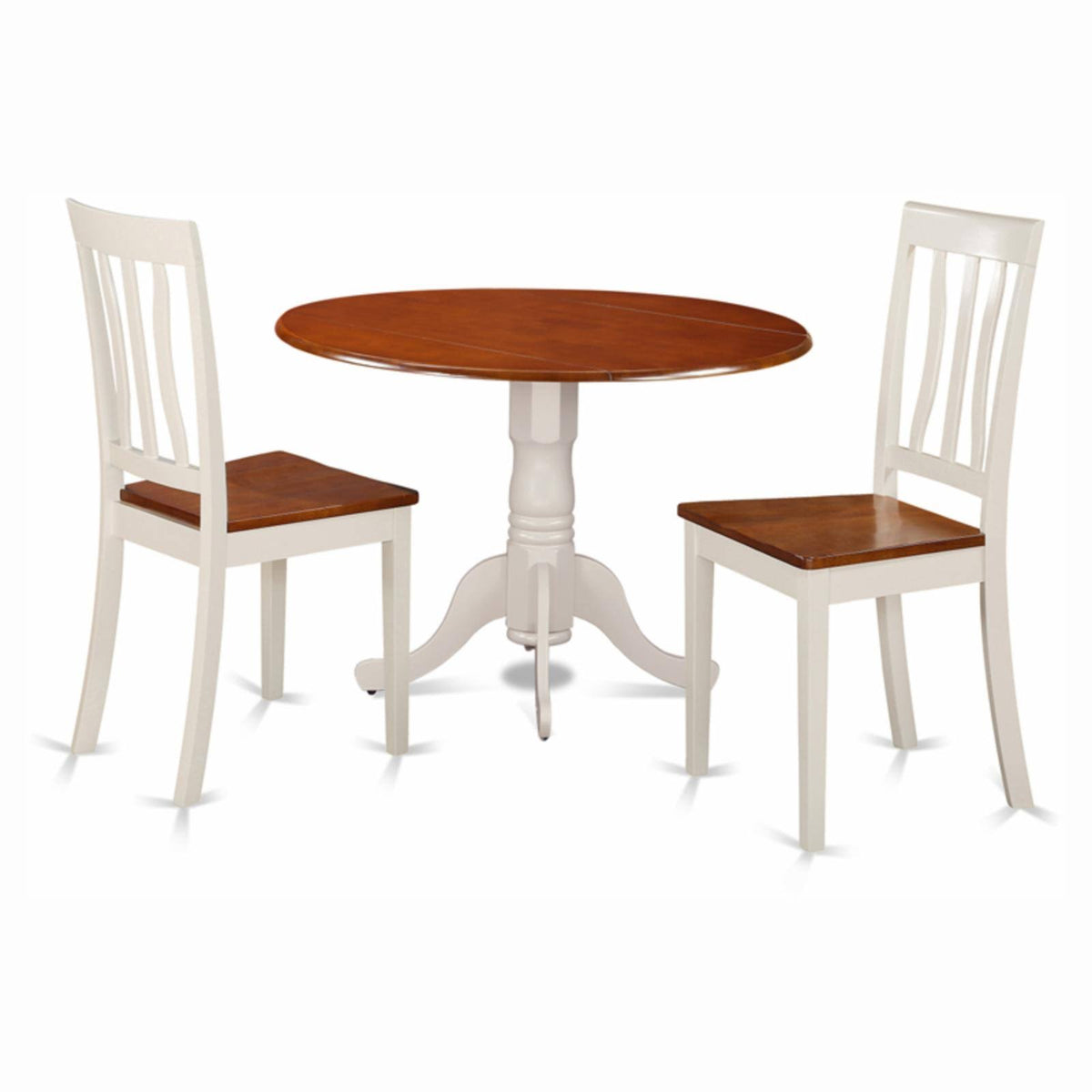 3 Pcs Dining Set with 2 Wood Chairs in Buttermilk C7547