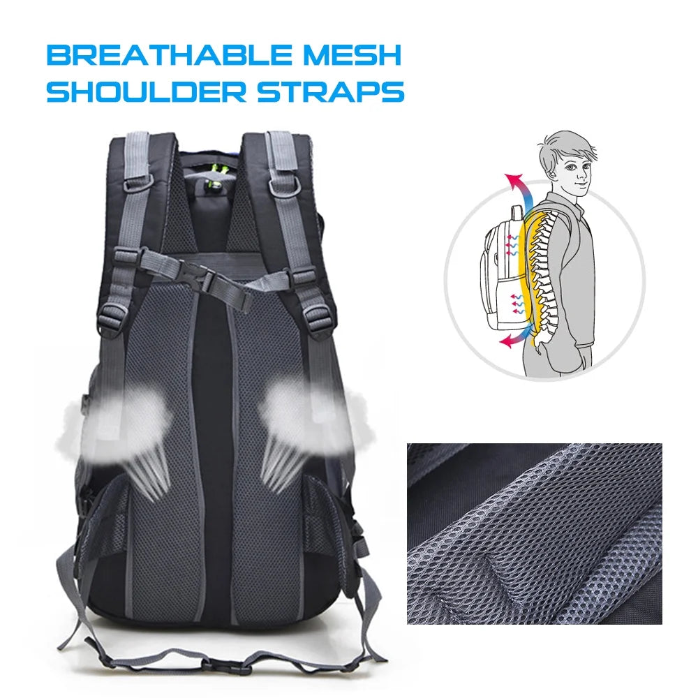 50L Water-resistant Hiking Backpack Daypack Z487