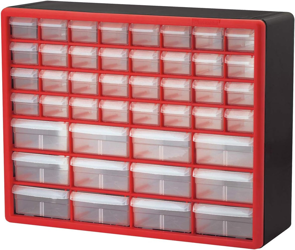 26 Drawer Plastic Parts Storage Cabinet Black Pack of 2 E701852