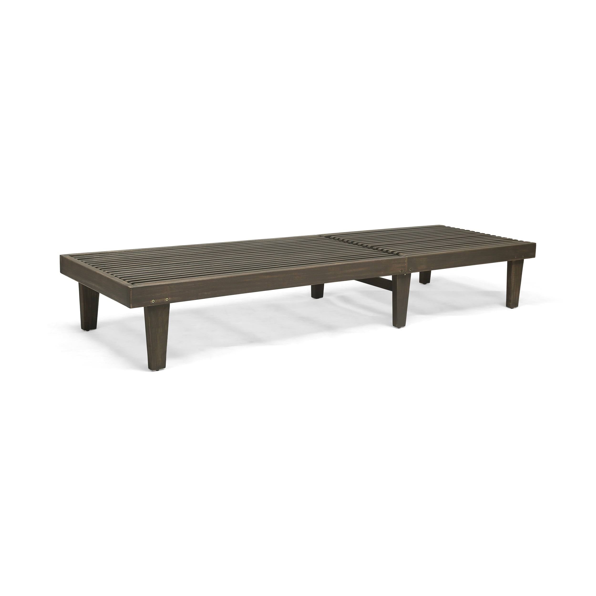 Gray Finish Acacia Wood Chaise Lounge Set A673