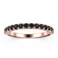 18K Rose Gold Over Silver Black Diamond Wedding Band Q874805