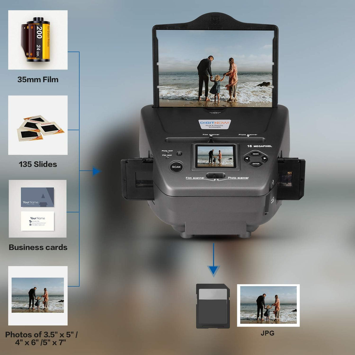 16MP Film Scanner with 2.4 LCD Screen for 35mm Slides and Negatives P5629