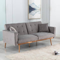 Gray Solid Velvet Convertible Sofa 2-Seats Loveseats S79956