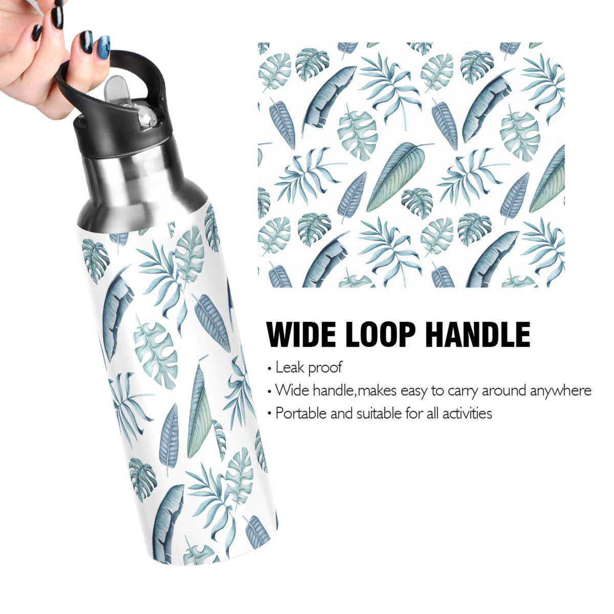 Insulated Stainless Steel Water Bottle with Straw Lid 20 oz A45769