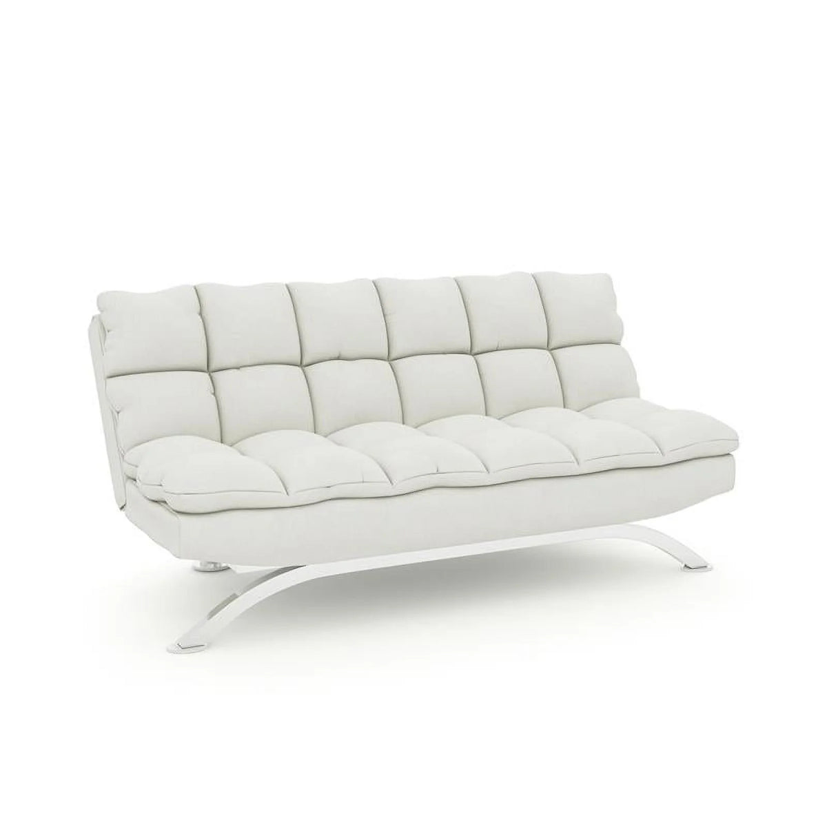 White 2-piece Faux Leather Futon Sofa Set U517