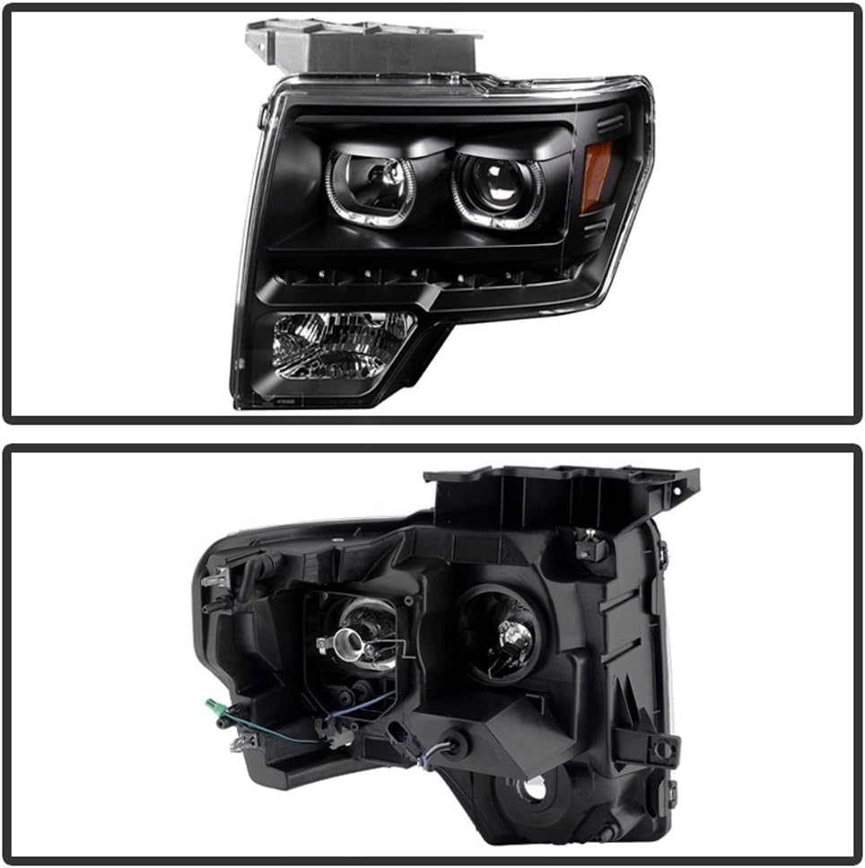 Black SMD LED Halo Projector Headlights I268449
