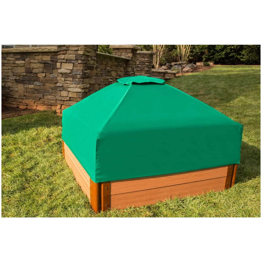 4 ft. x 4 ft. x 11 in. Square Sandbox Composite with Telescoping Canopy/Cover H579
