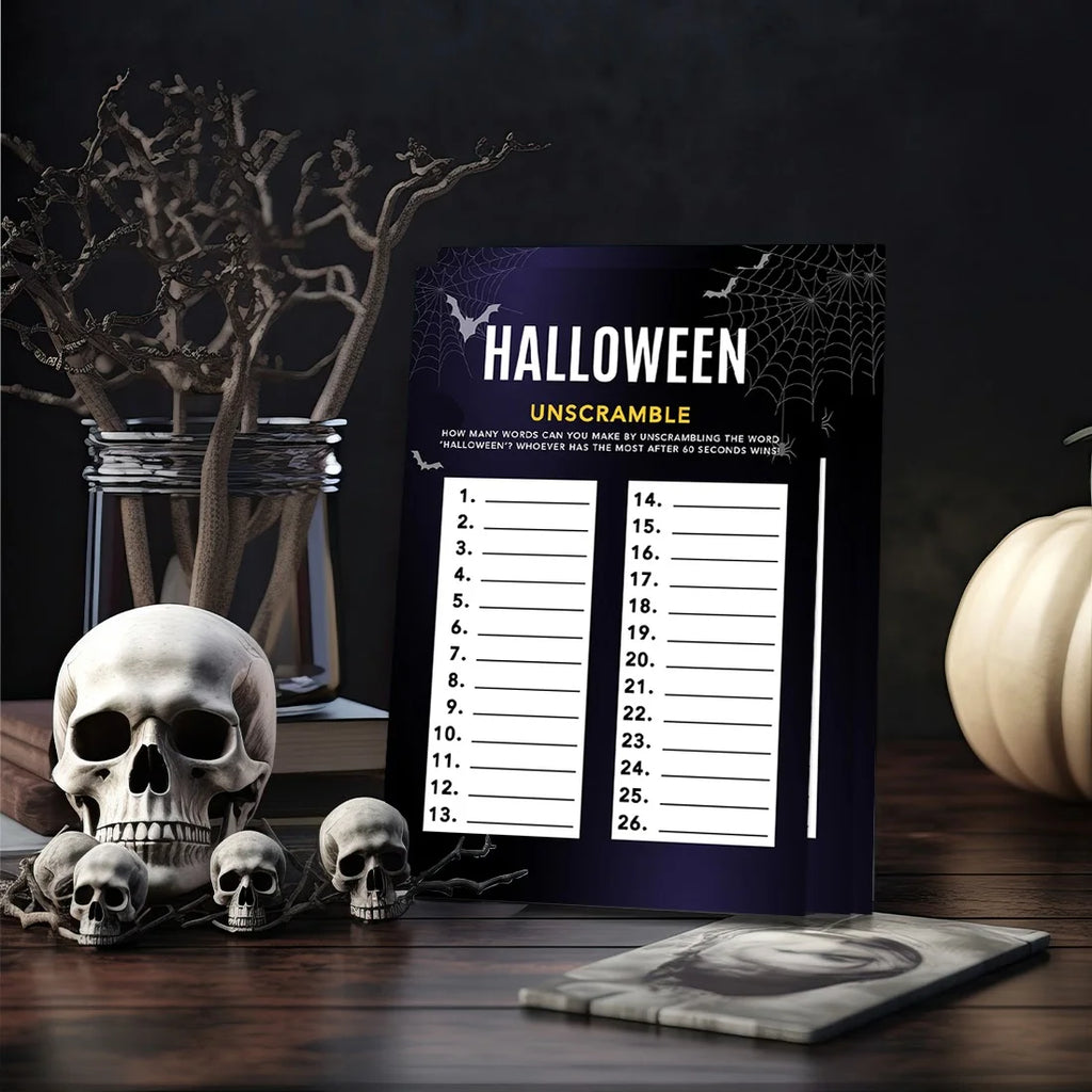 Halloween Party Game Cards, Bats & Spiders Themed, Pk-24 S974535