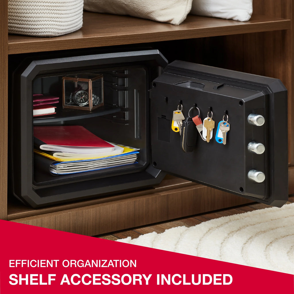 Fire-Resistant Water-Resistant Home Safe with Combination Lock and Override Key I4196