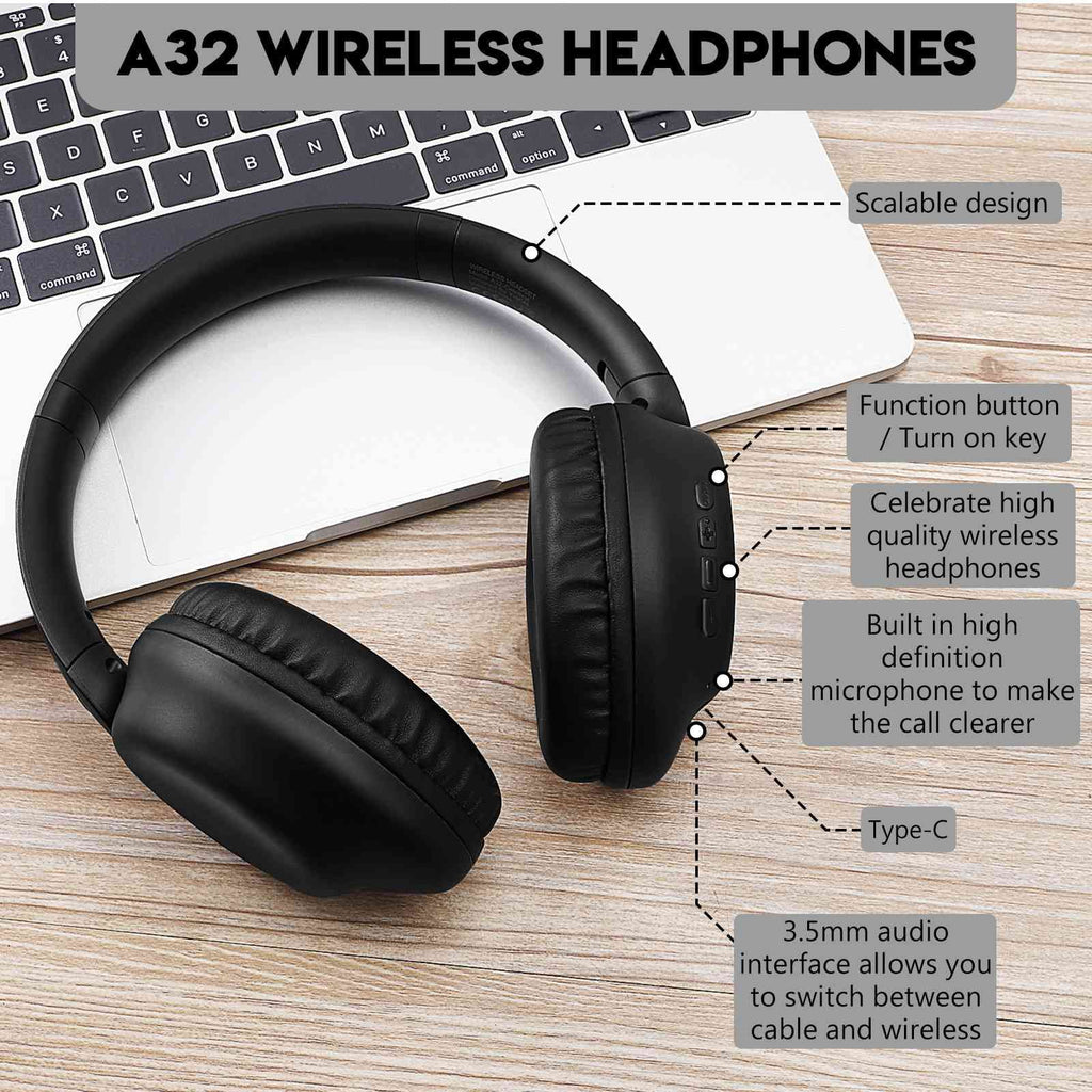 Wireless Bluetooth Over The Ear Headphones with Mic V2699