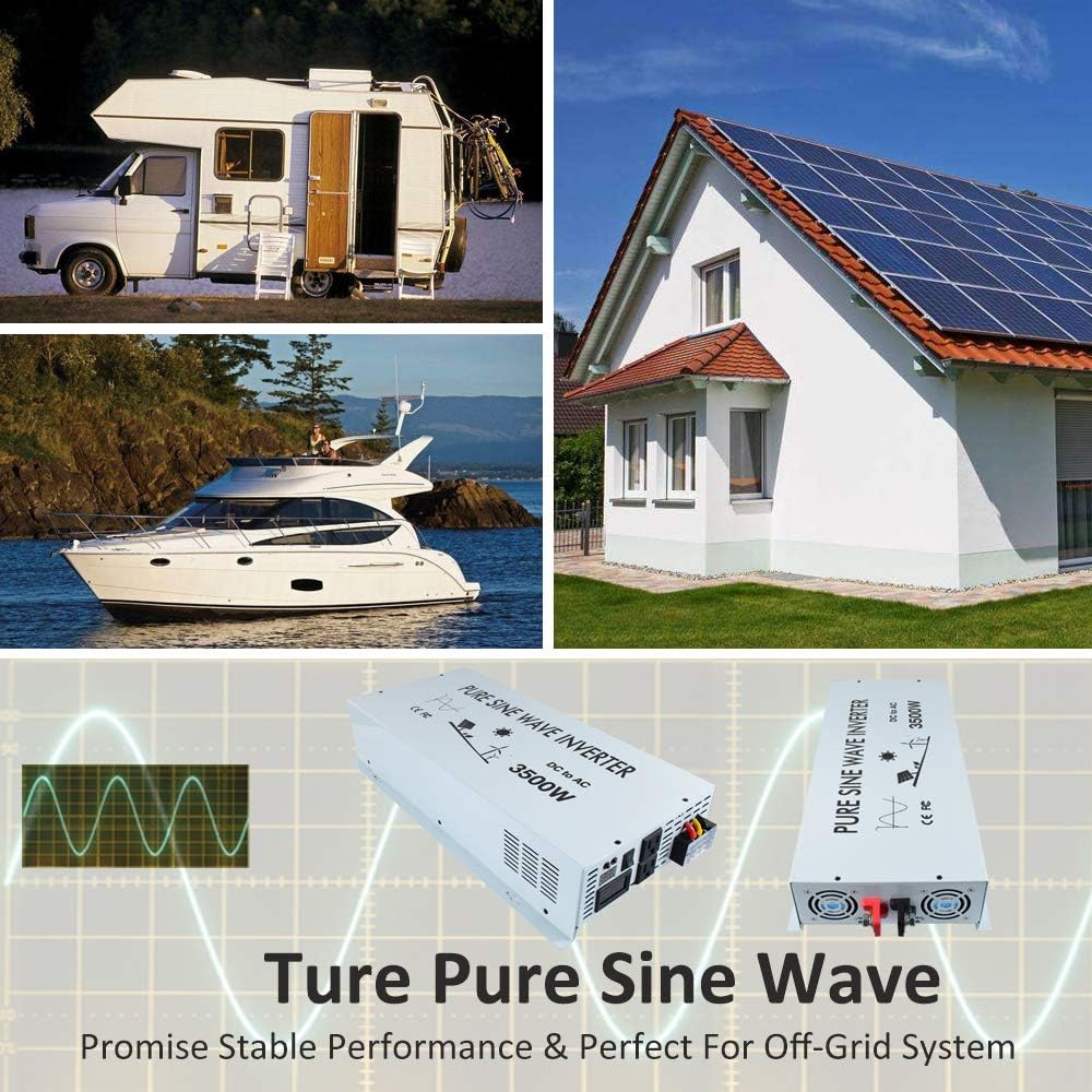 3500W 24V 120V Pure Sine Wave Power Inverter H13124