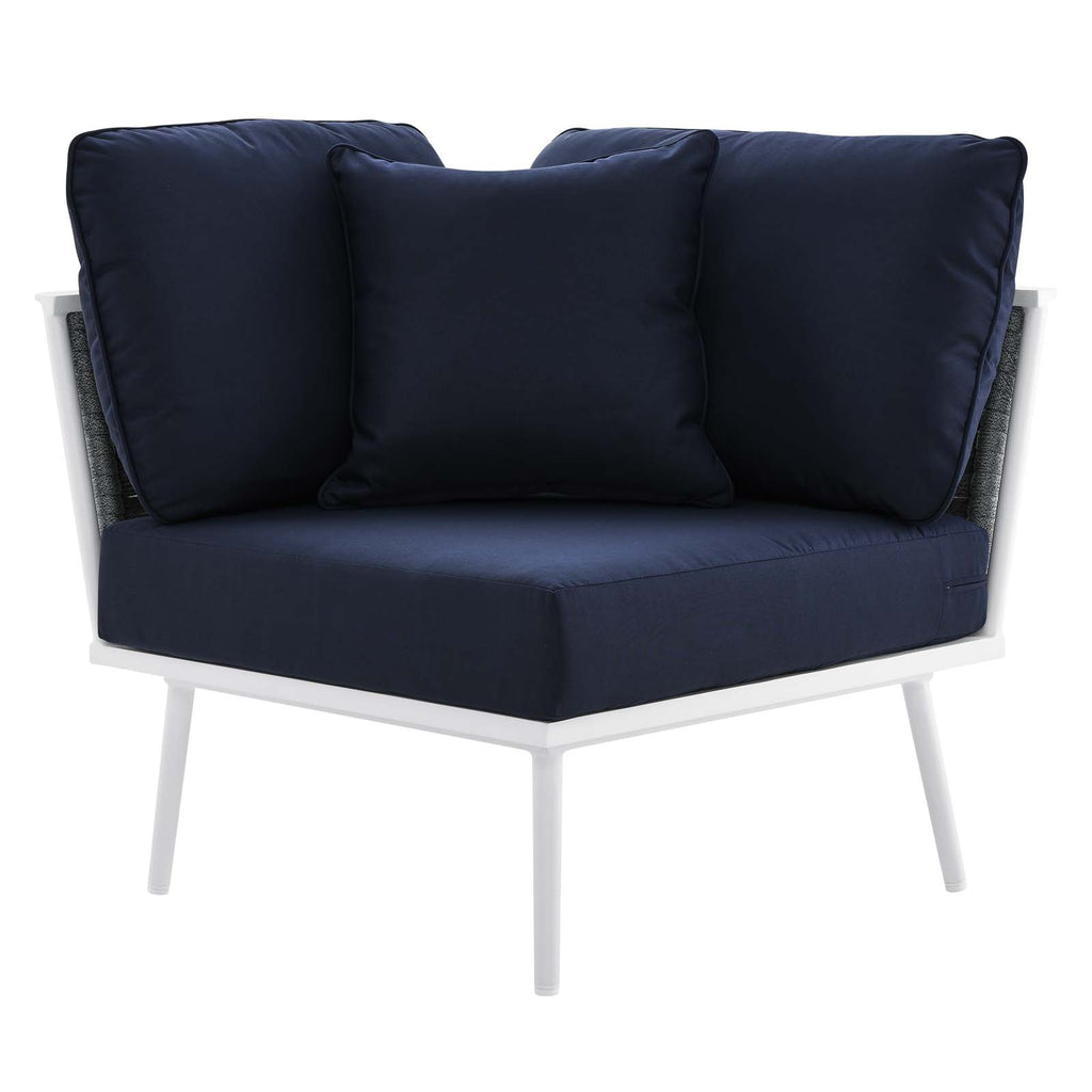 White Navy 9 Piece Aluminum Outdoor Sectional Sofa Set Y380