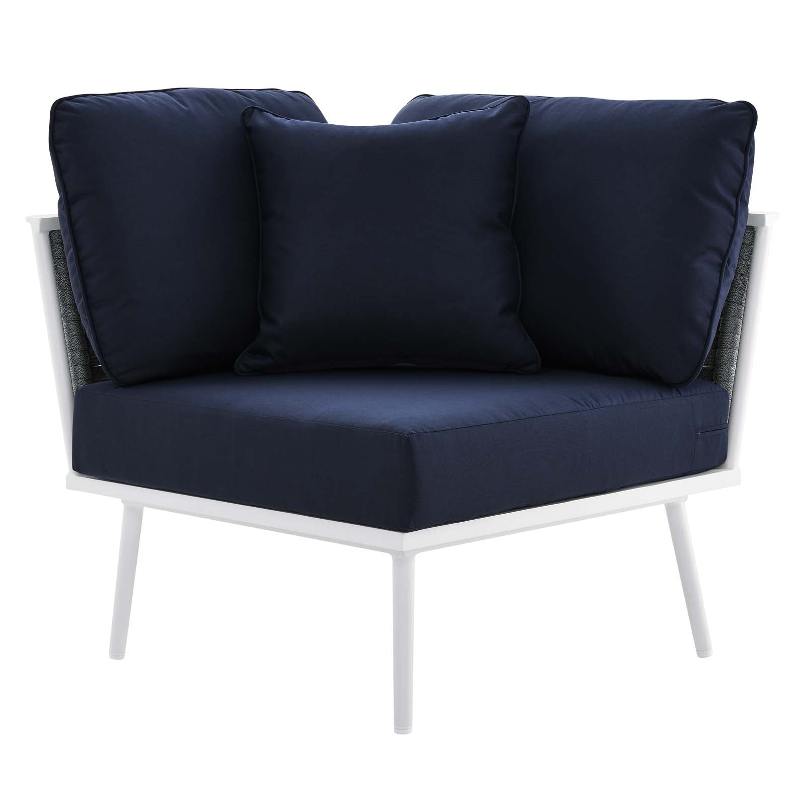 White Navy 9 Piece Aluminum Outdoor Sectional Sofa Set Y380