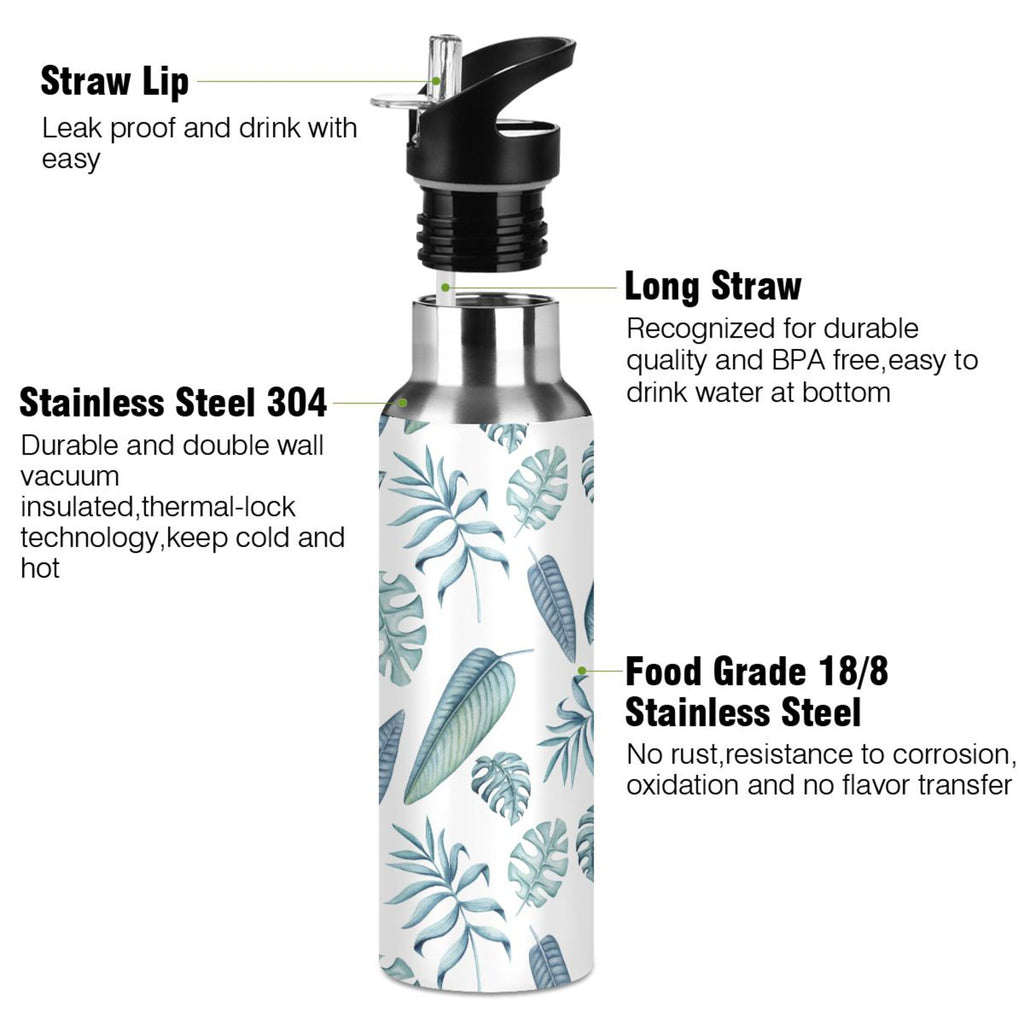 Insulated Stainless Steel Water Bottle with Straw Lid 20 oz A45769