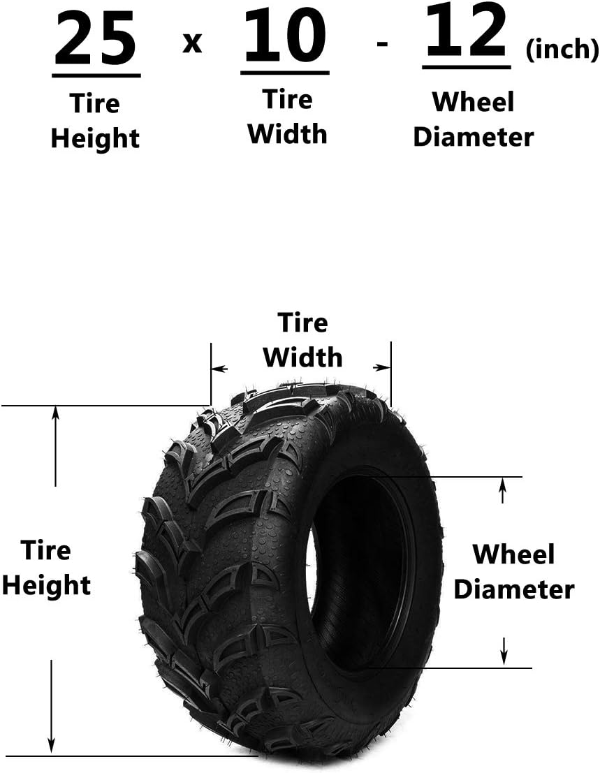 Set of 2 Tubeless All-Terrain Tires 25x10-12 6PR X975970