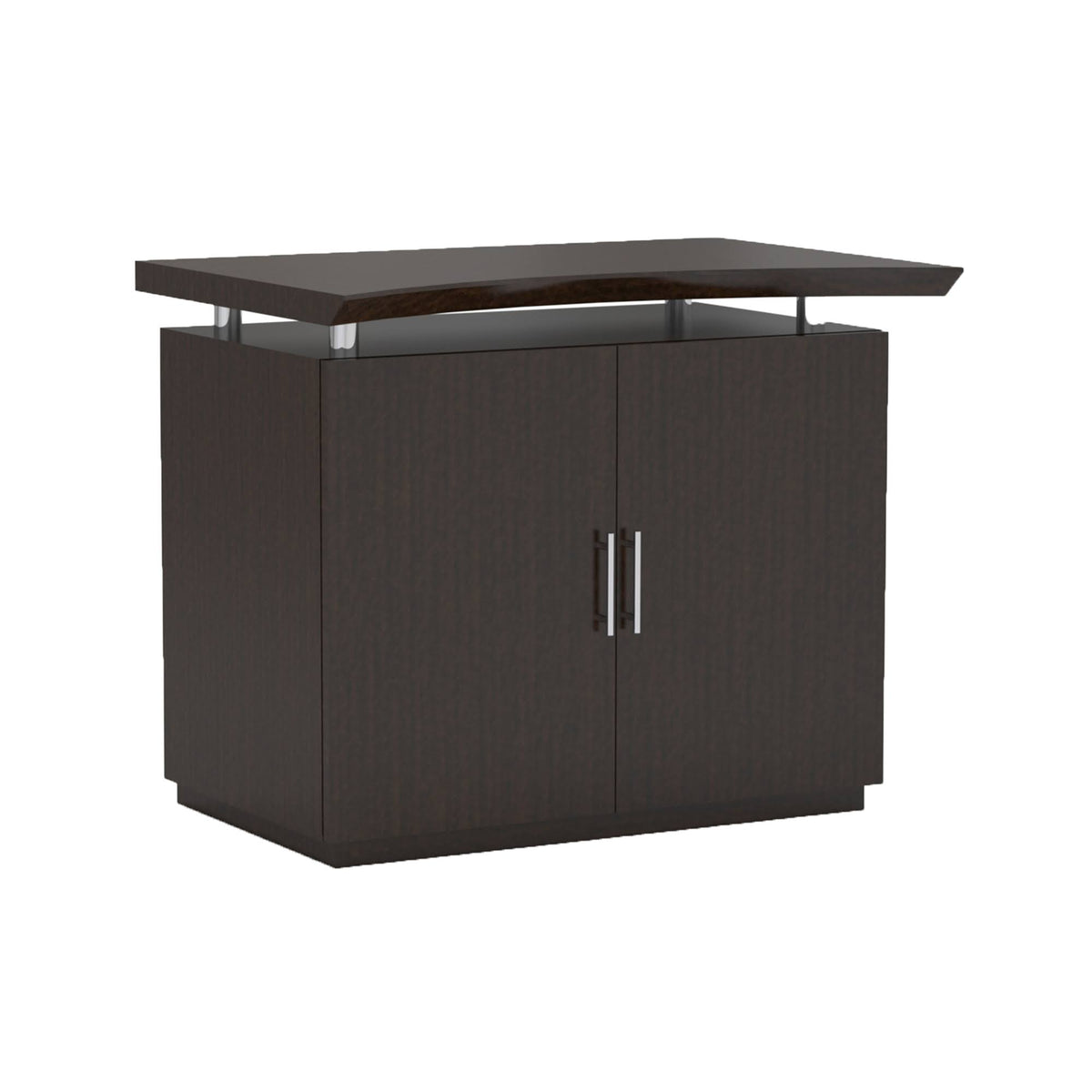 Textured Mocha Wood Storage Cabinet Y60334