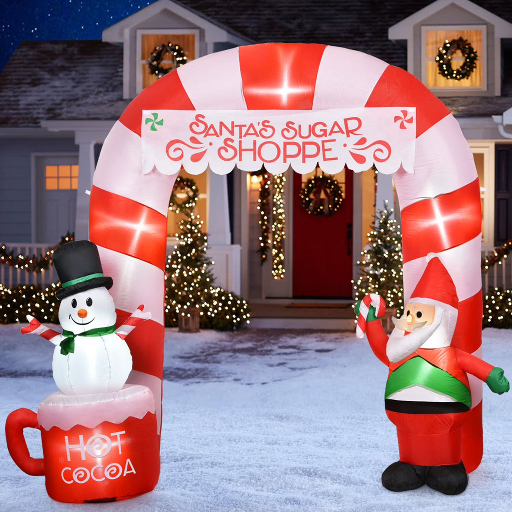8 Ft Lighted Christmas Inflatable Archway J4529
