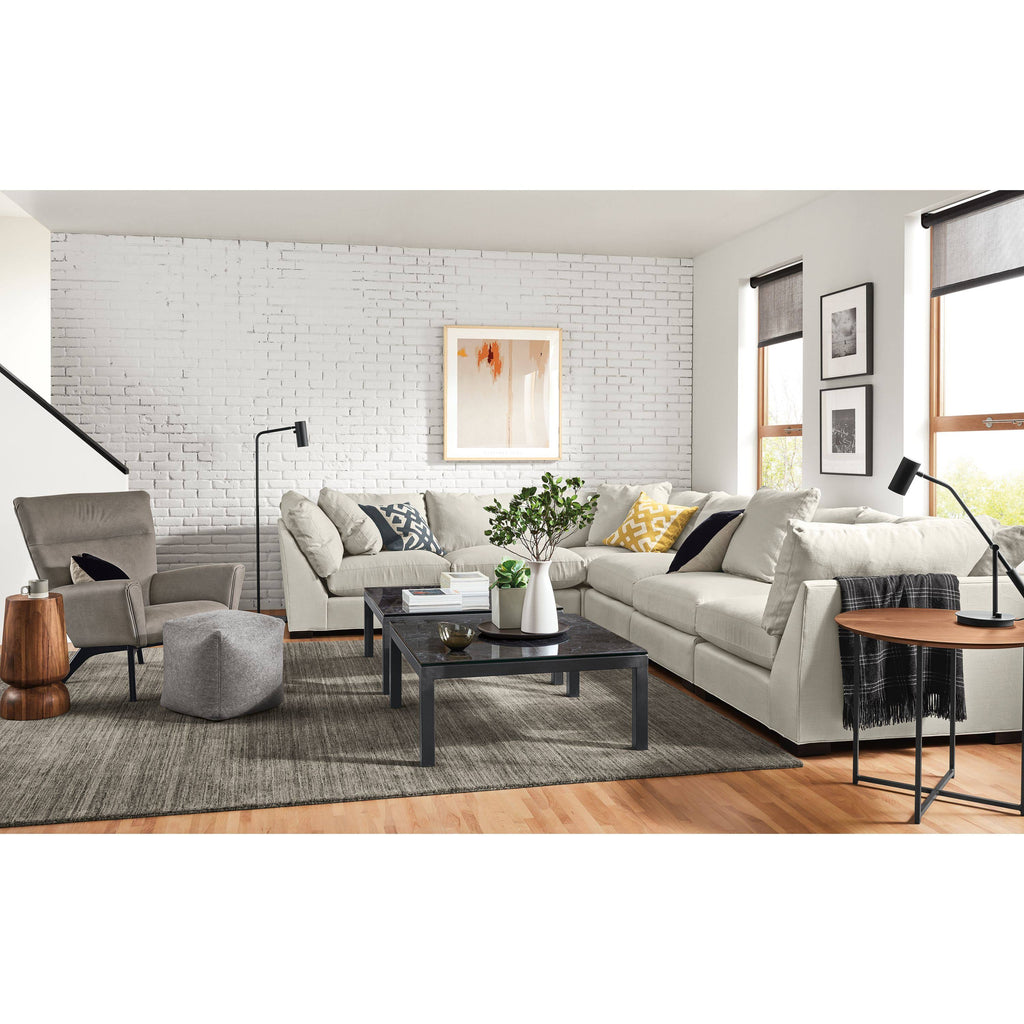 Round End Table with Smoke Tempered Glass Top S9040