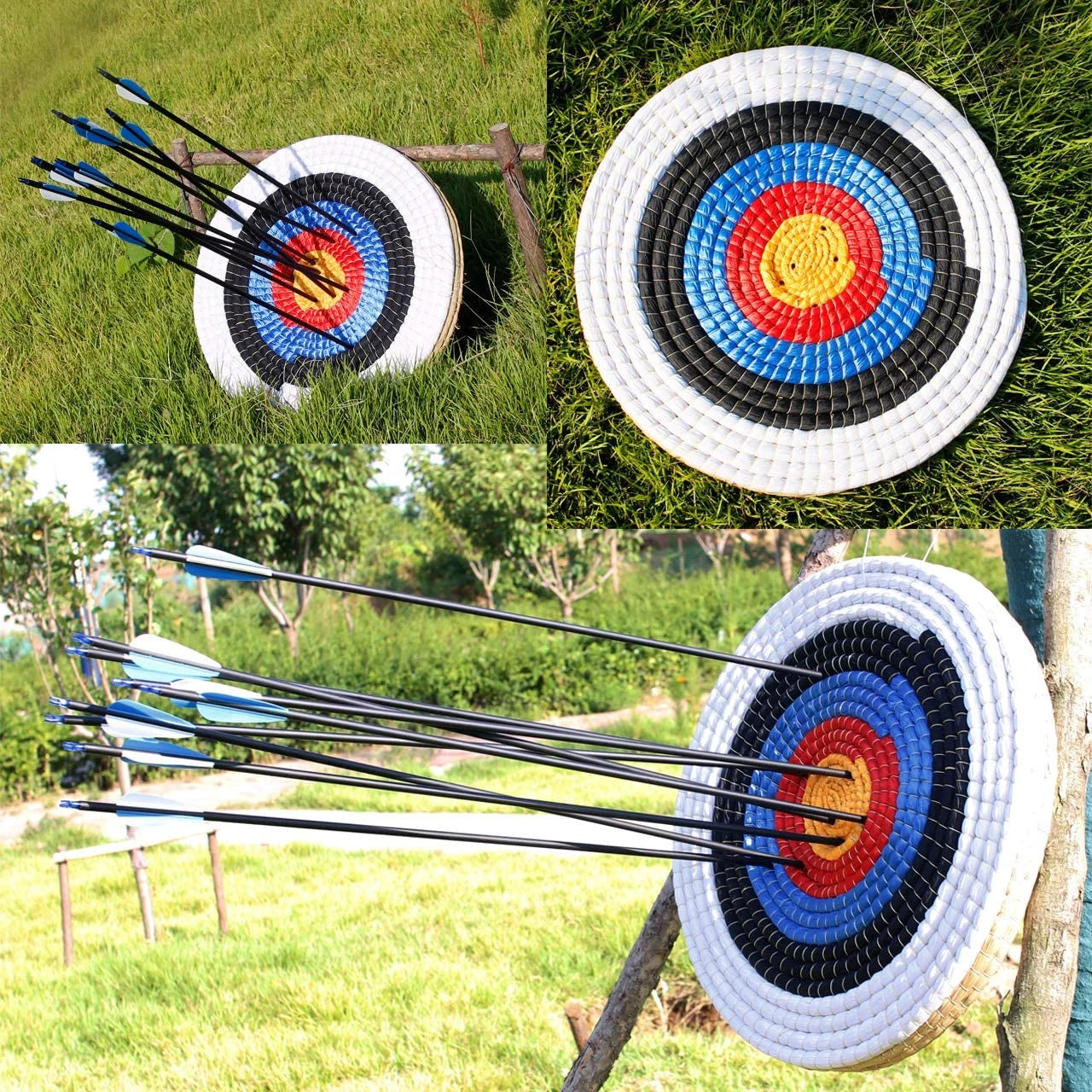 Traditional Solid Straw Round Archery Target Face with 5 Paper Target Face M5379
