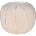 Brown Velvet Piped Pouf Ottoman M484991