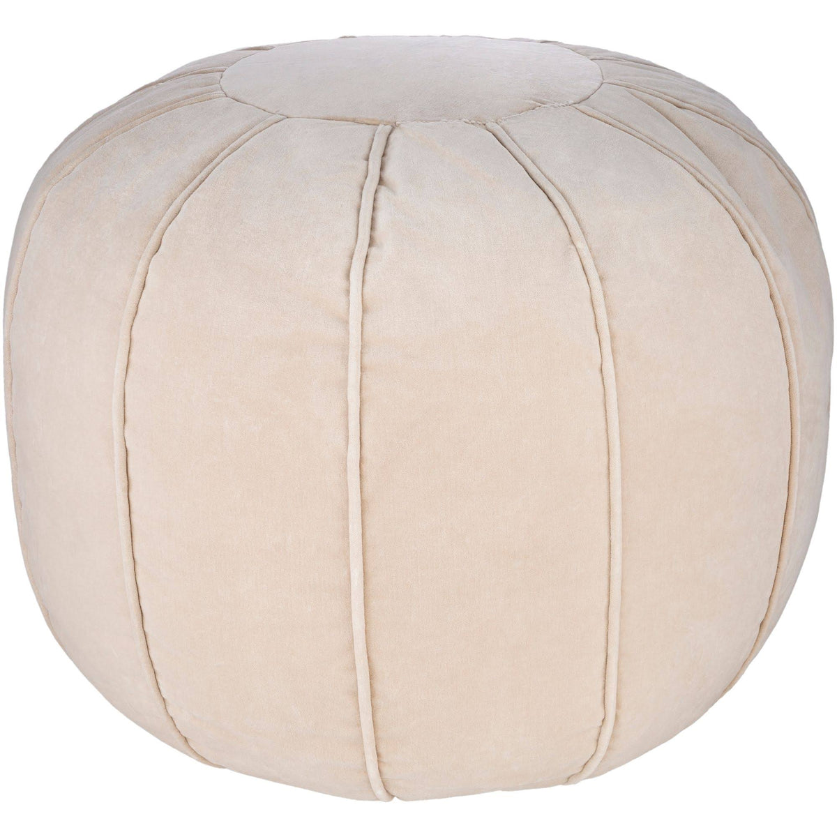 Brown Velvet Piped Pouf Ottoman M484991