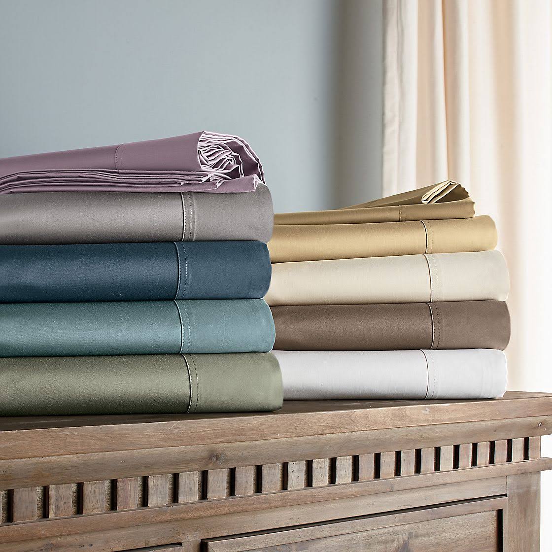 450-Thread Count Sateen California King Flat Sheet I749