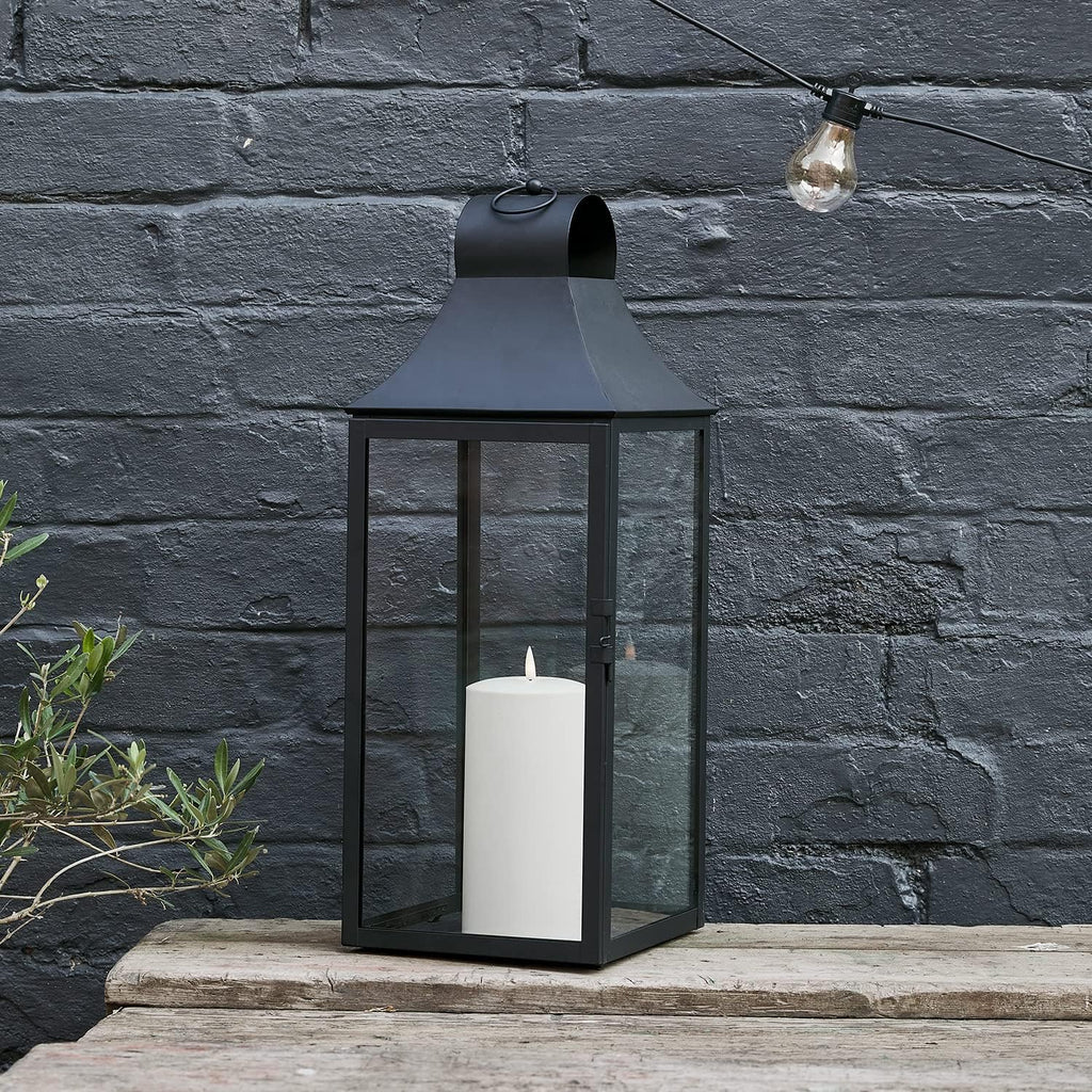 18” Black Battery Operated LED Flameless Candle Lantern Pack of 2 V951522