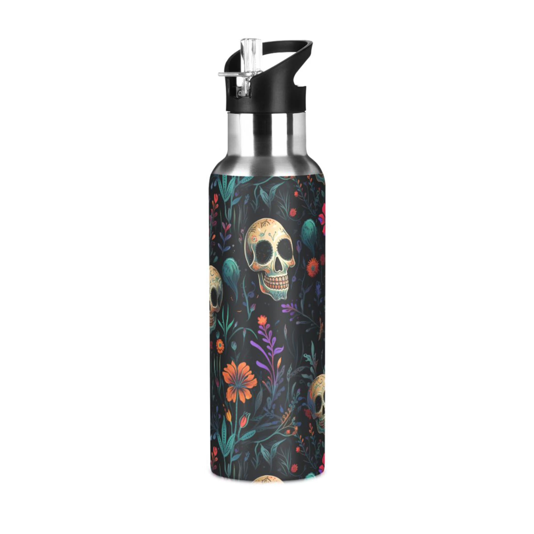 20 oz Insulated Stainless Steel Water Bottle with Straw Lid Q8720