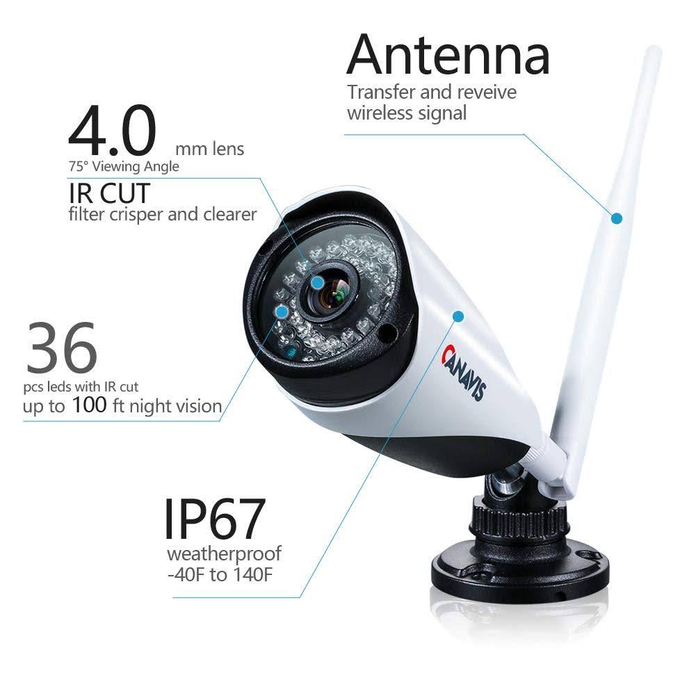 8 Channel Wireless Security Camera System NVR Video Surveillance System 720p Bullet Camera Night Vision Motion Detection W892