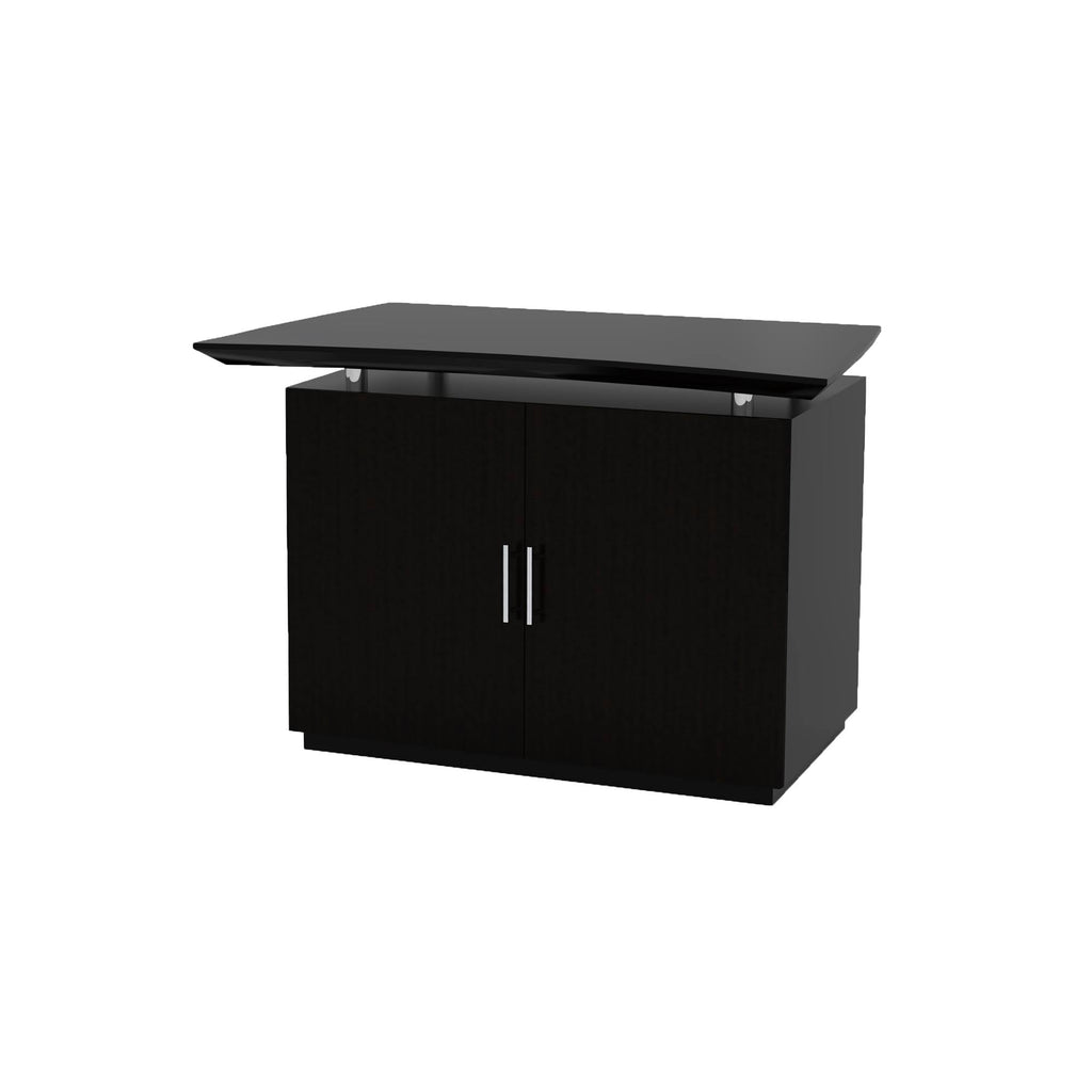 Textured Mocha Wood Storage Cabinet Y60334