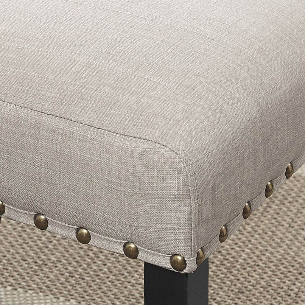 Gray Fabric Bar Stool with Nailhead Trim (Set of 2) Z540