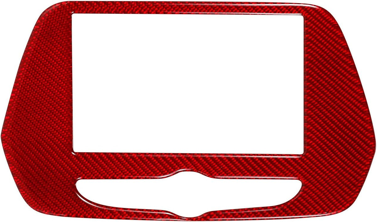 Red Carbon Fiber Radio Screen Navigation Panel Trim Cover for Chevrolet Camaro 2017 2018 2019 2020 D66256