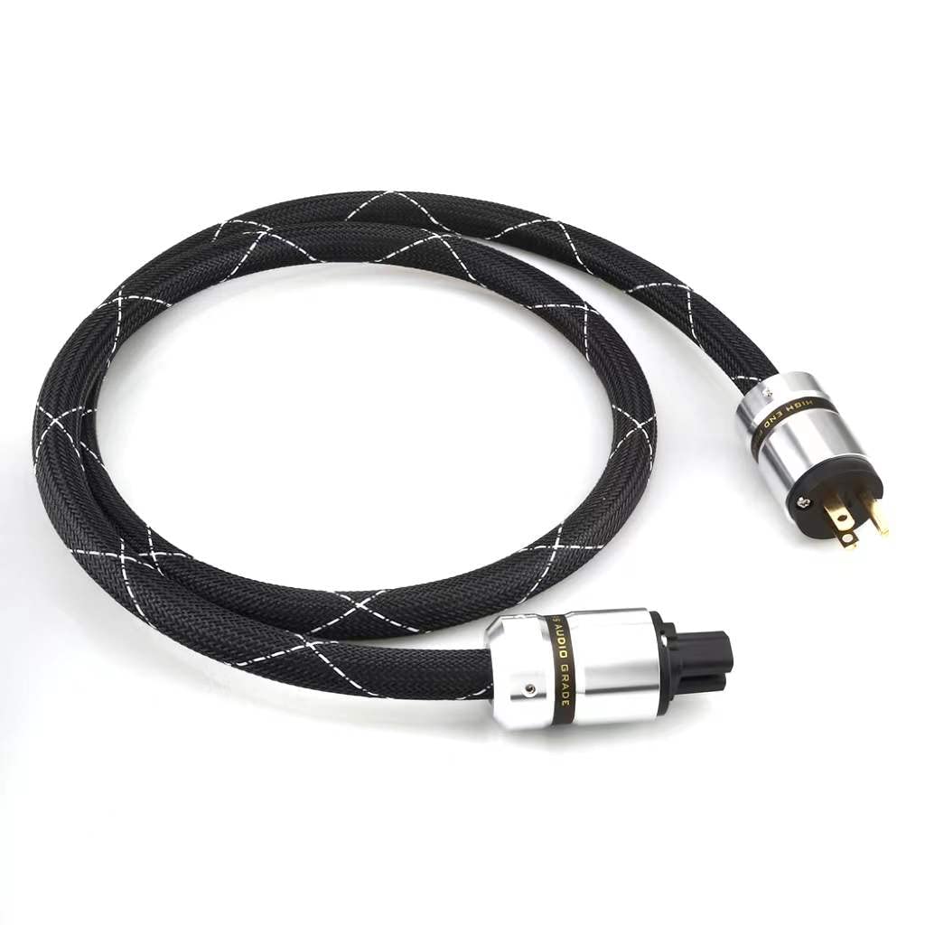 12AWG HiFi Power Cord 3-Prong Gold Plated Power Connectors AC Power Cable with US Plug + IEC 320 C15 Connector (2M / 6.56FT) B442522