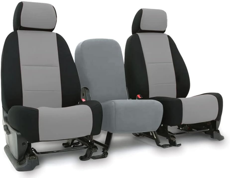 Gray & Black Neoprene Front Seat Covers for Pickup Truck P94586