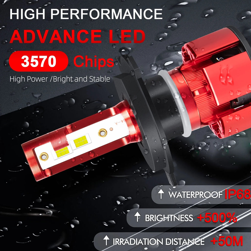 4X 6000K LED Headlight High Low Dual + Fog Lights Kit J558808
