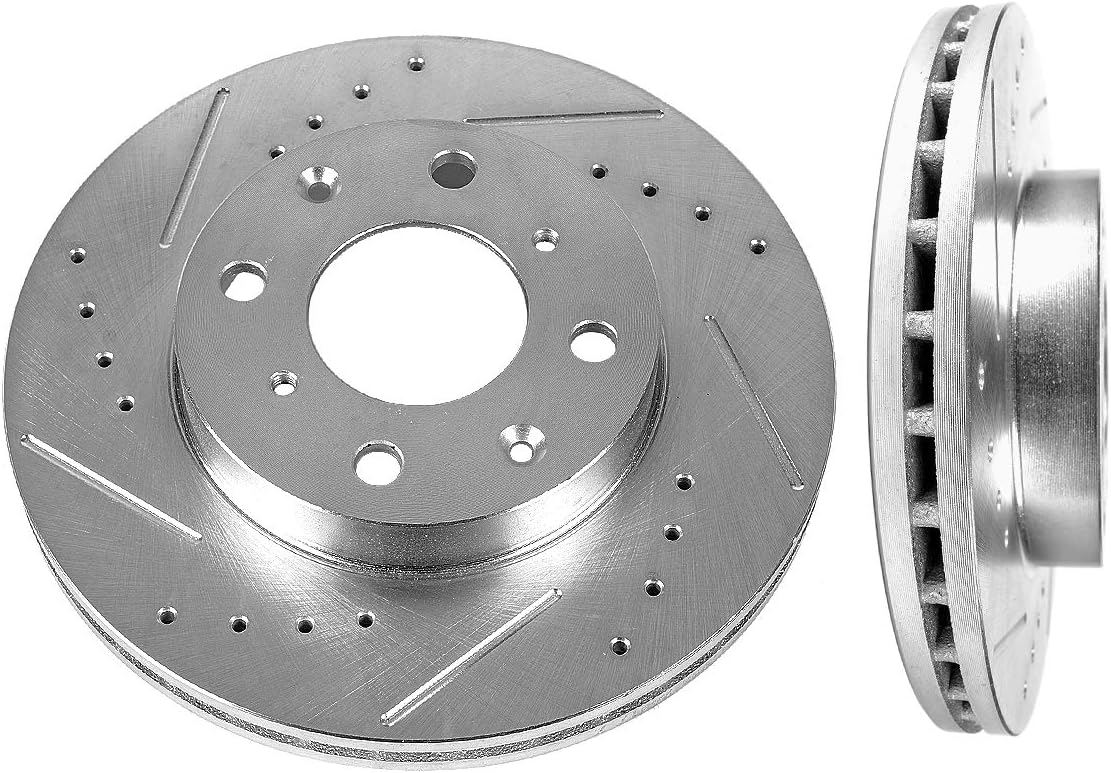 FRONT 240mm Drilled & Slotted Rotors D6387